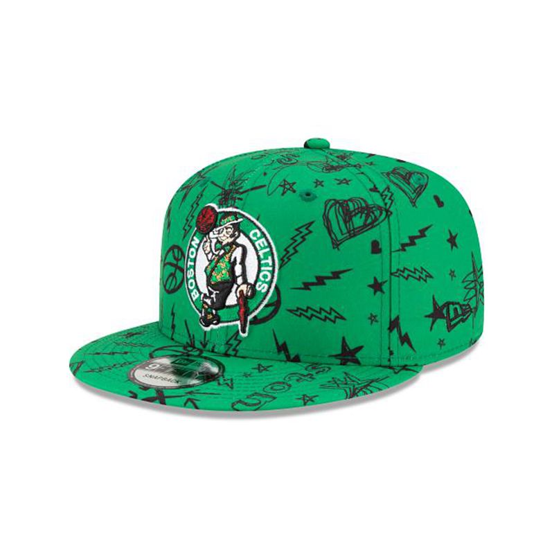 NBA Boston Celtics Doodle 9Fifty Snapback (LQF7294) - Green New Era Caps